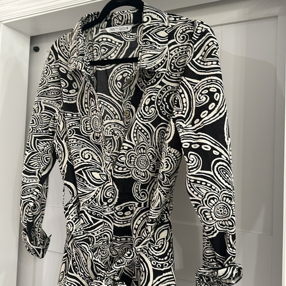 NWOT Zara BELTED PRINTED DRESS - Picture 4 of 8